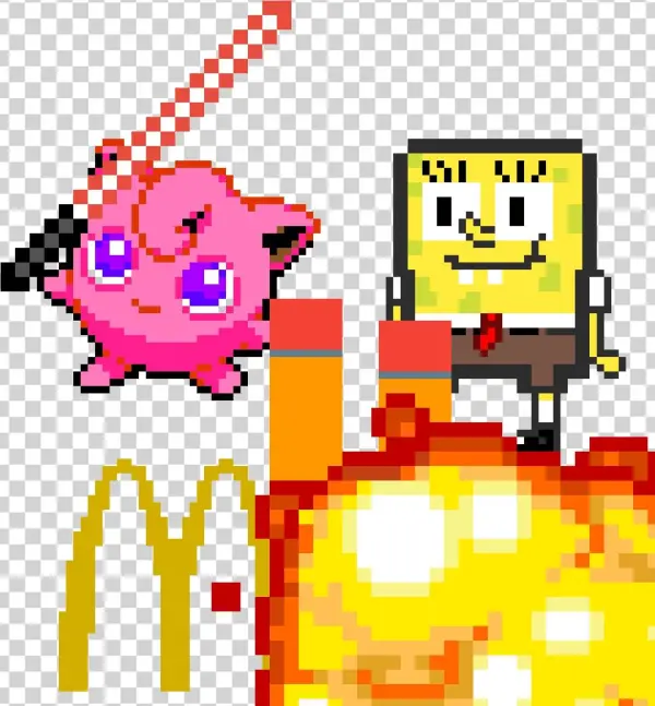 Spongebob - Jigglypuff Perler Necklace