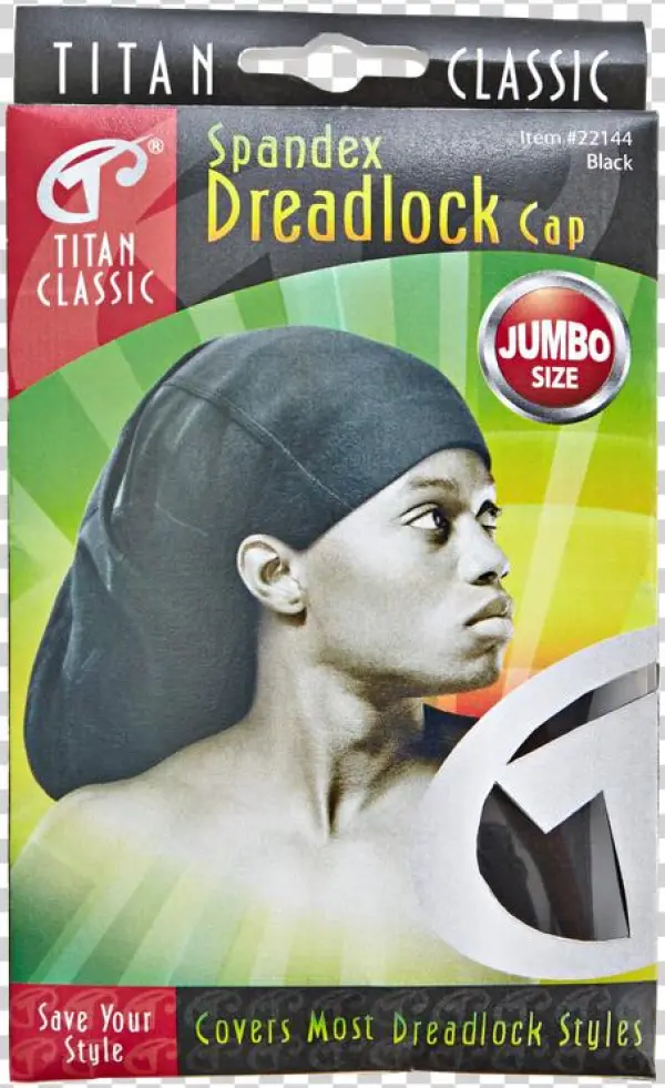 Titan Classic Spandex Dreadlock Cap Hat - Black (22142)