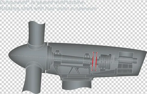 1a Compowind Geared Wind Turbine Rotating Shaft 4 Point