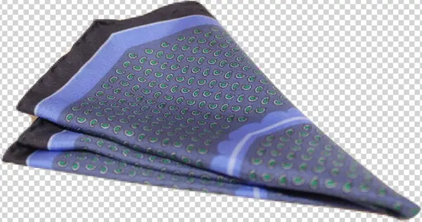 Blue And Green Pocket Square- Teardrop Pattern