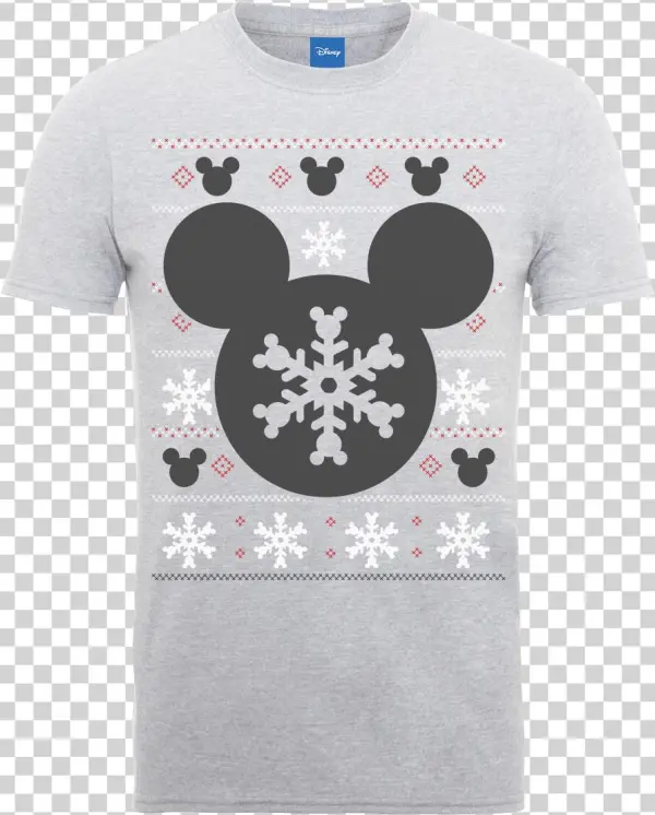 Disney Mickey Mouse Mickey Christmas Men's Grey T-shirt