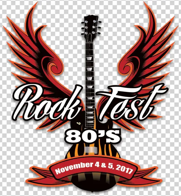 Rockfest 80s Full Logo Transparent Background