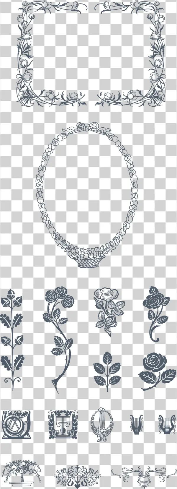 A Somptuous Selection Of Floral And Romatic Ornaments,