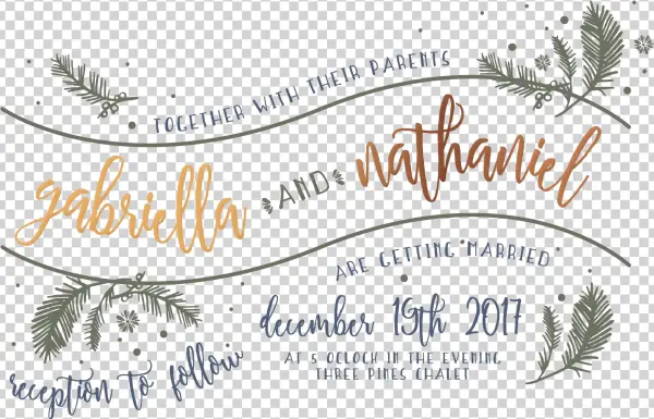 Copper Foil Invitations Floral