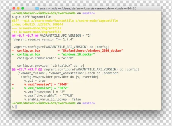 Git Diff Vagrantfile