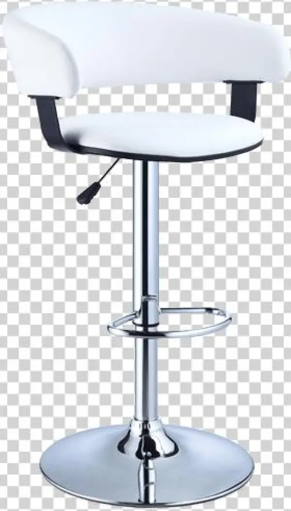 White & Chrome Scoop Back Bar Stool