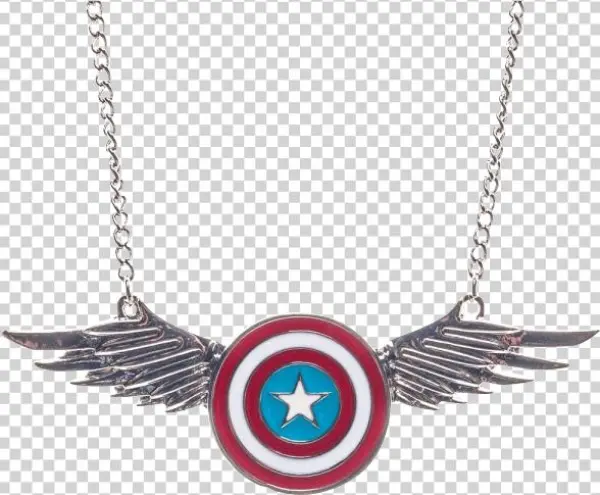 Winged Captain America Shield Necklace