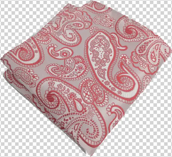 Red/white Paisley Pocket Square