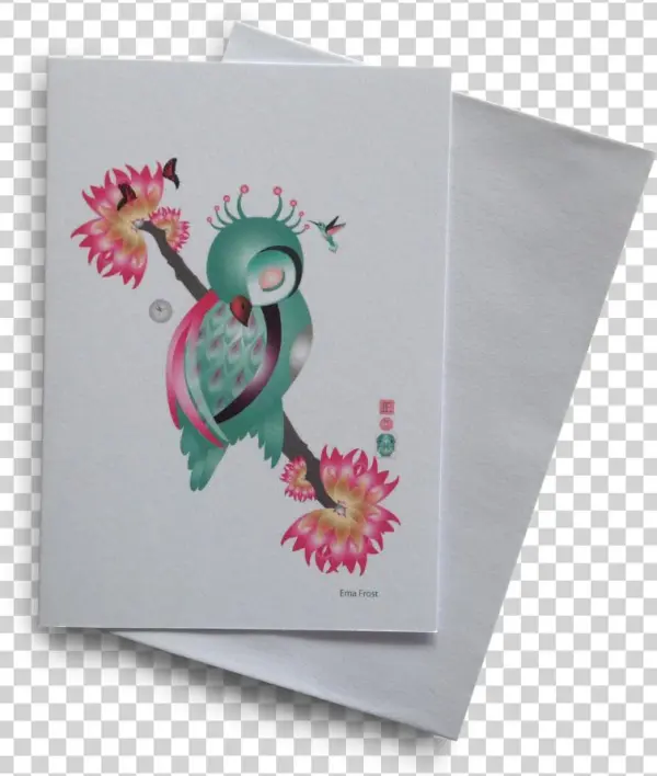 Sleeping Ruru Poppy Card