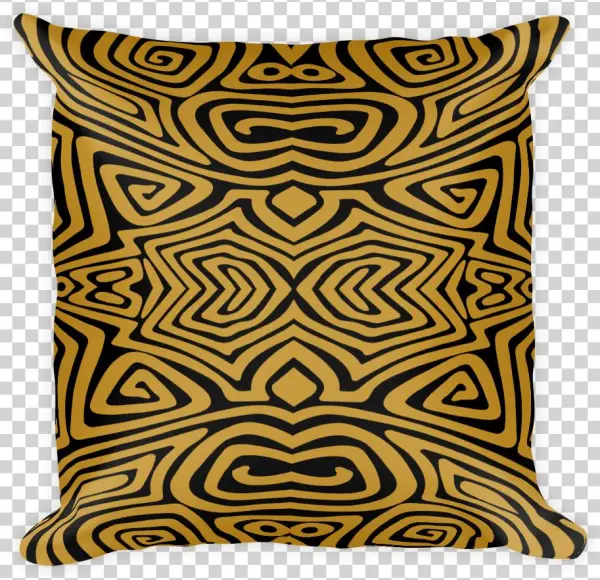 Square Pillow-bold Tribal Gold