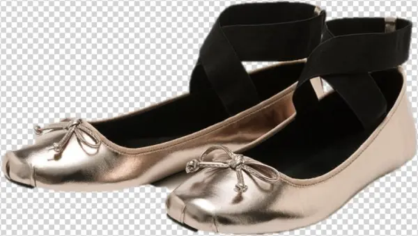 Ballerinas Metalizadas Con Cinta Negra