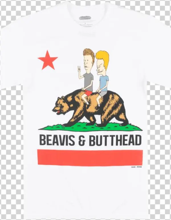Beavis And Butthead California T-shirt White Mens Retro