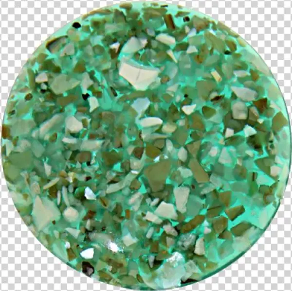 "light Green In Resin" Crushed Shell Insignia 33mm
