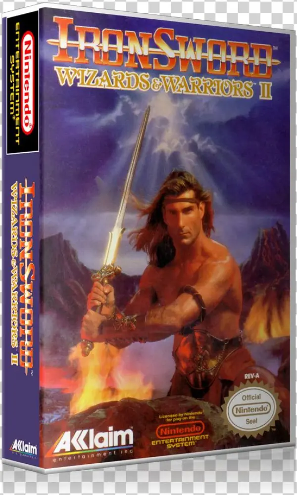 Nes Iron Sword Wizards And Warriors 2 Retail Game Cover