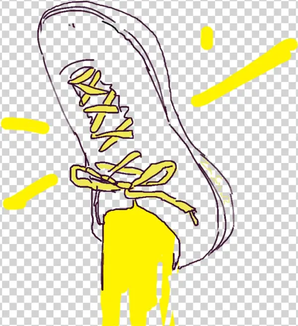 Shoe Digitaldrawing Digitalart Blacklines Yellow Png