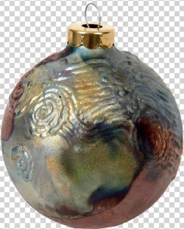 Starry Night Round Raku Ornaments