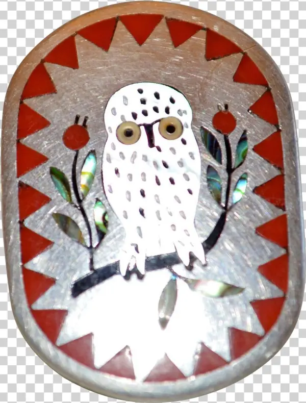Zuni Sterling Inlay White Owl Ring By Dennis And Nancy