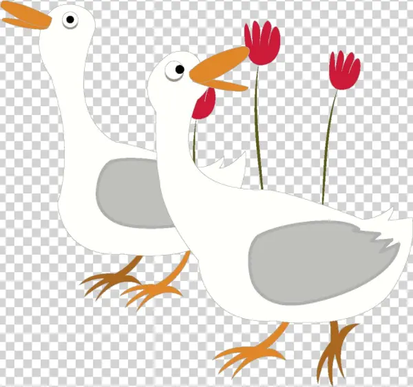 Cartoon Cute White Duck Element - Duck