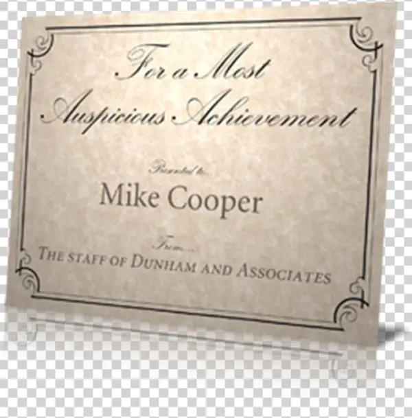 Certificates - Commemorative Plaque