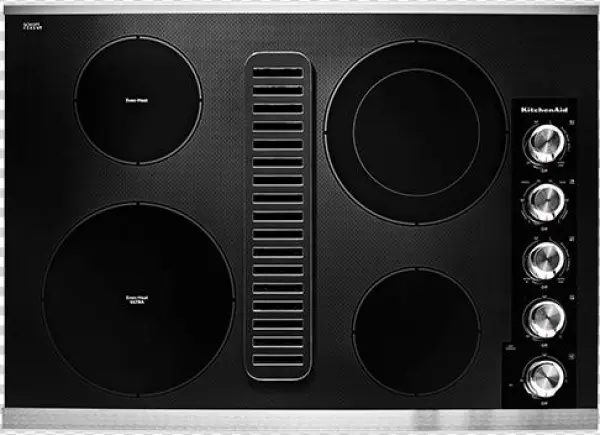 Image For Kitchenaid Radiant Cooktop 30" - Kitchenaid 30" Electric Downdraft Cooktop With 4 Elements