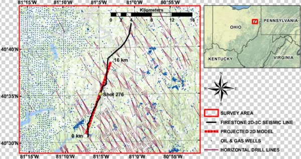 Map Of Firestone 2d 3c Seismic Line - Atlas
