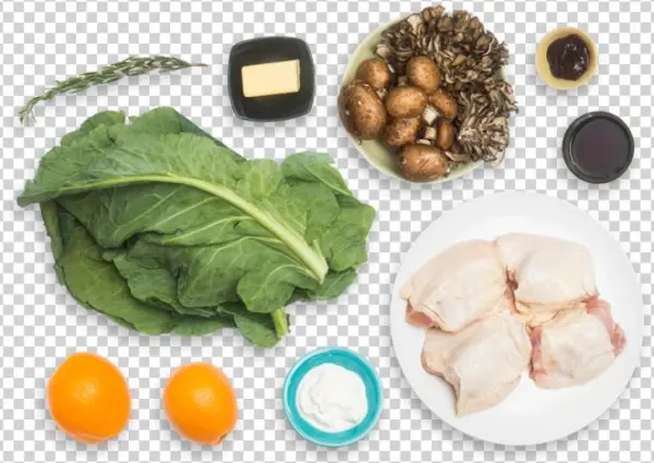 Oven Roasted Chicken & Mixed Mushrooms With Crispy - Chard