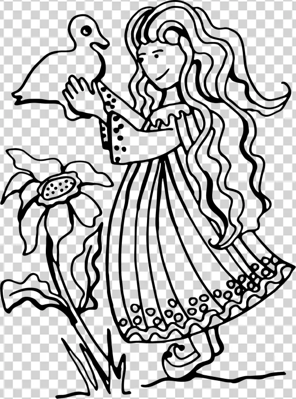 This Free Icons Png Design Of Girl With Duck