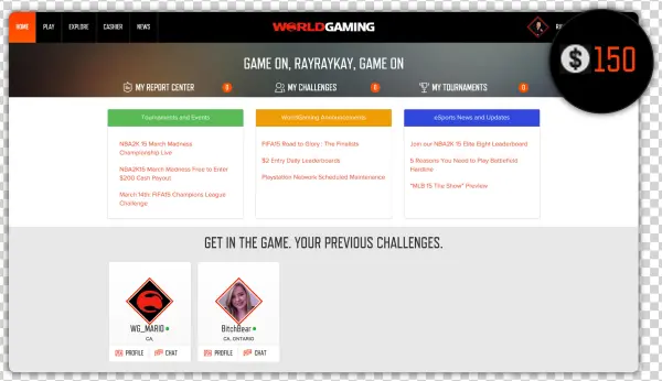 Worldgaming Support - Web Page