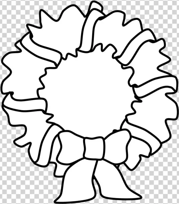 Wreath, Tinsel, Black And White, Png - Phoenicia