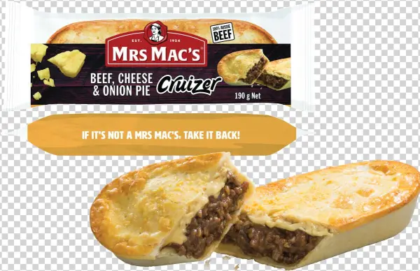 Beef, Cheese & Onion Pie Cruizer - Bun