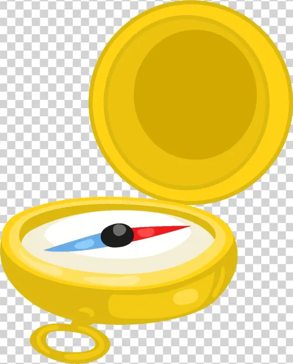 Hand Drawn Yellow Compass Element - Circle