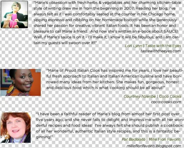 Italian Sauces My Way Testimonials - Child