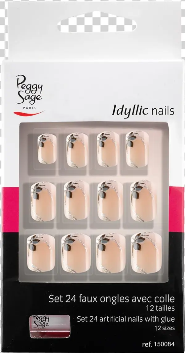 Kit Of 24 Idyllic Nails Artificial Nails - Faux Ongles Peggy Sage