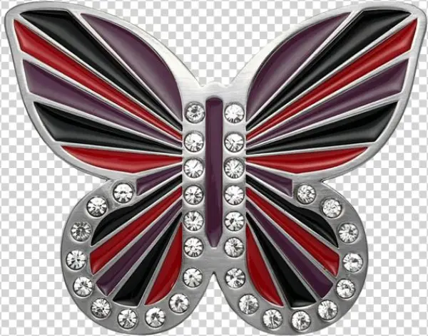 Red, Black And Purple Butterfly Buckle - Lycaena
