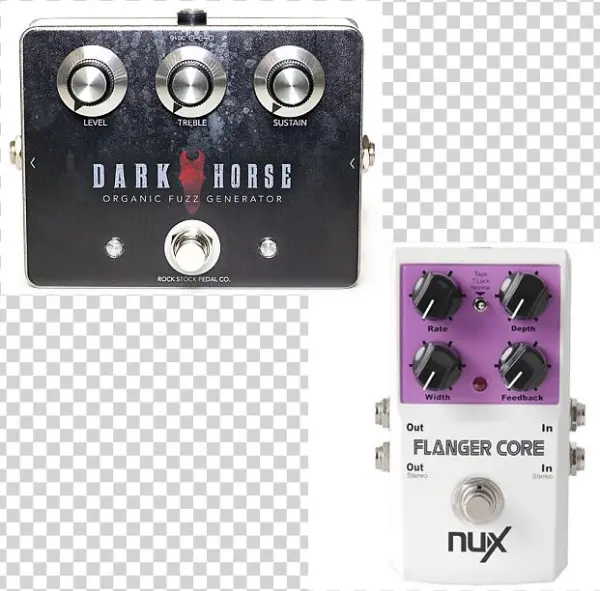 Rock Stock Dark Horse Fuzz Guitar Pedal And Nux Flanger - Rock Stock Pedals Dark Horse
