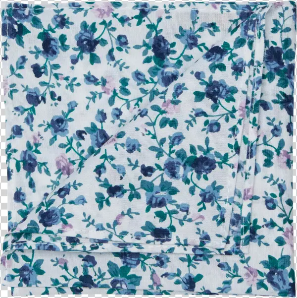 Vanilla Floral Print Cotton Pocket Square - Patchwork