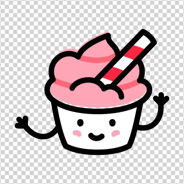 Waving Pink Cupcake - Cupcake