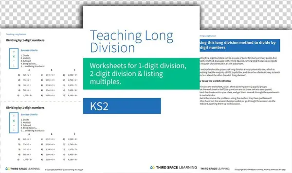 3 Long Division Worksheets For Year 3-6 Classes - Mathematics