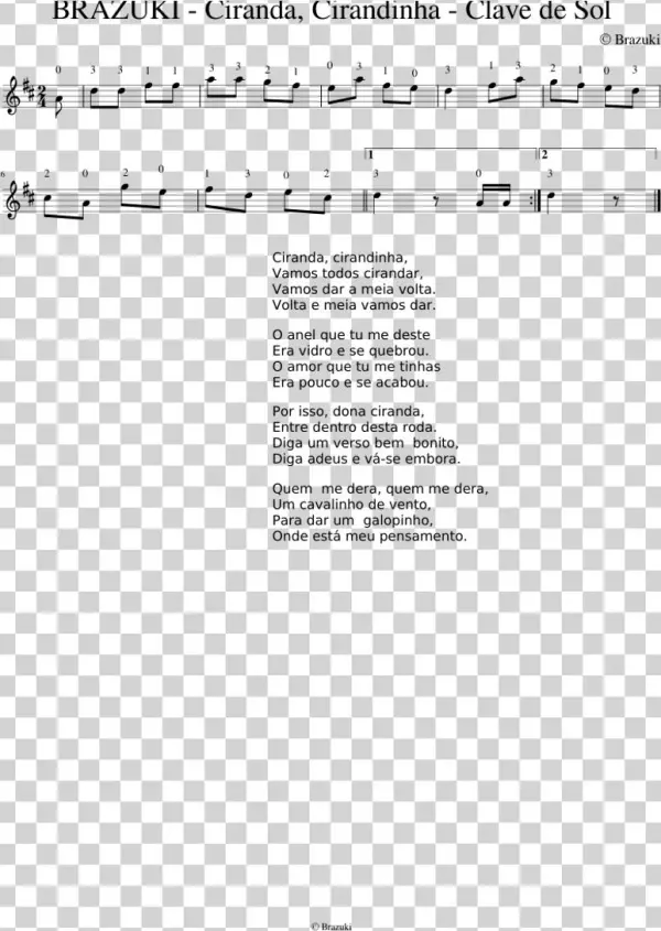 Brazuki Ciranda Cirandinha Clave De Sol - Document