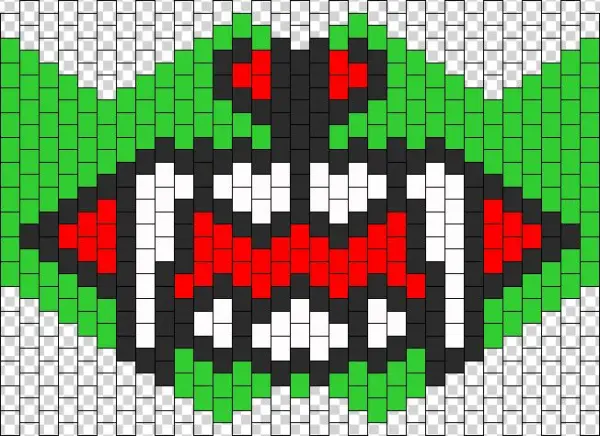 Green Monster Face Sub Zero Mask Bead Pattern - Bead