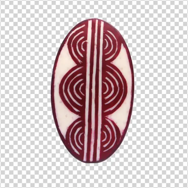 Oval Wave Red Ring - Circle