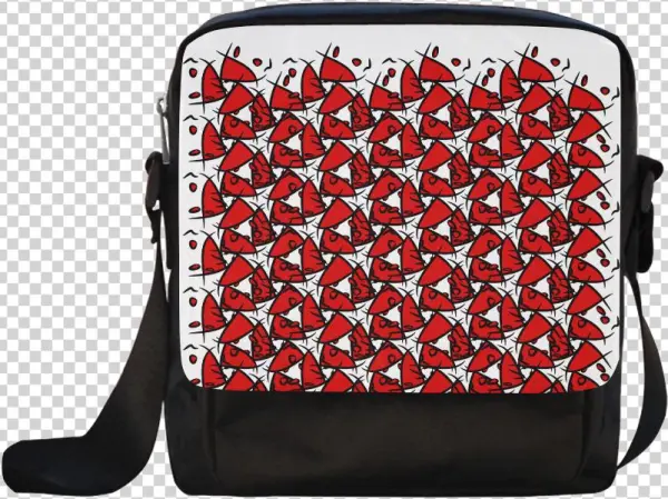 Pattern 34 Red & Black Crossbody Nylon Bags - Crossbody