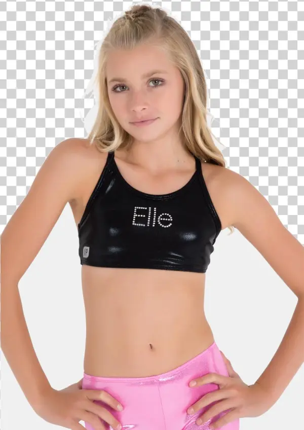 Personalized Black Mystique Crop Top - Sylvia P Pretty In Pink
