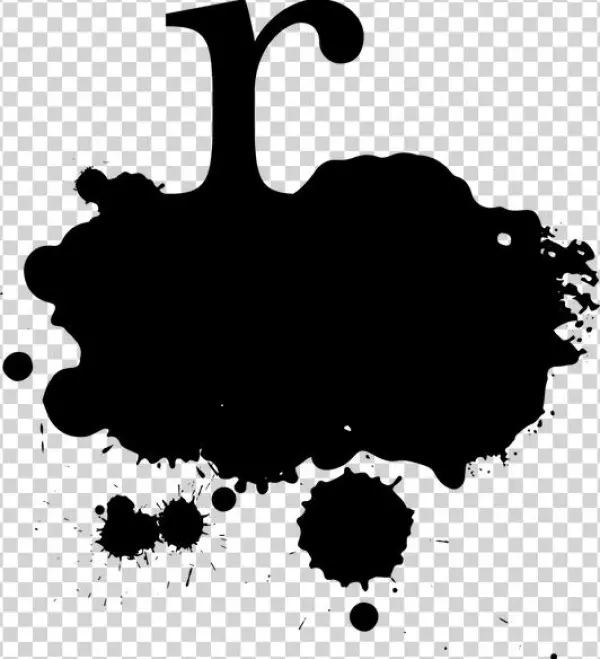 R Black Ink Graphic - Illustration
