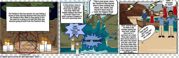 Zeus And The Great Flood - Cartoon