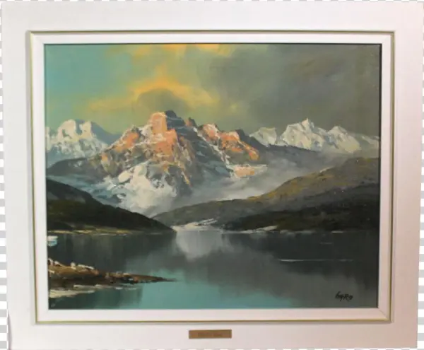 Charles Garo Snowy Mountain Landscape Acrylic Circa - Painting