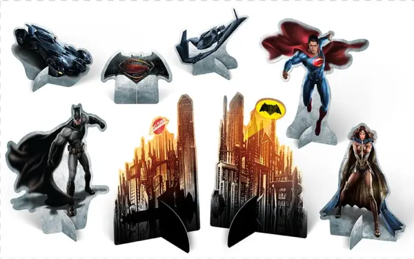 Enfeite Decoração De Mesa Batman Vs Superman 08 Unidades - 2016