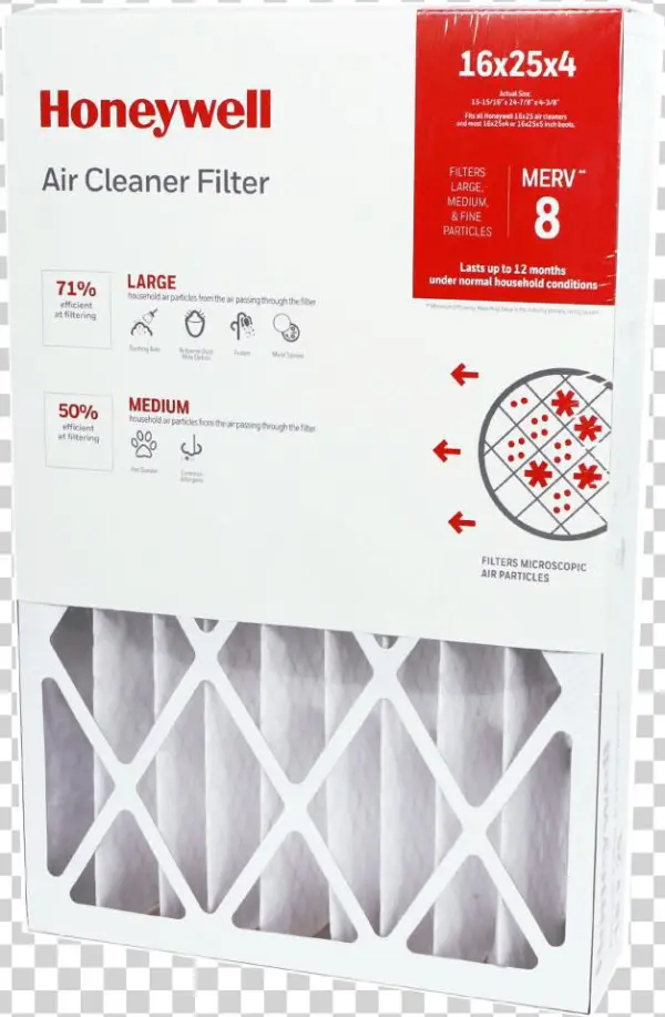 Honeywell High Efficiency 16x25x4 Air Cleaning Filter - Honeywell