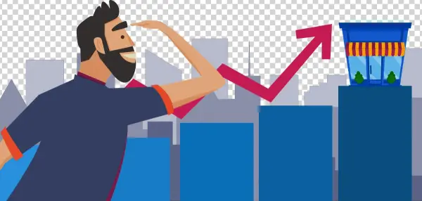 Man Looking At Seo Soaring - Illustration