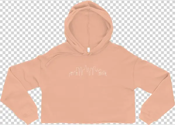 Miami Skyline Cropped Hoodie In Peach - Sweatshirt